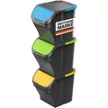Produktbild: Gardissimo STACK Abfalleimer 25 Liter Mülleimer Mülltrenner Sortierer 3er-Set blau/grün/gelb