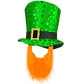 Produktbild: W WIDMANN MILANO Party Fashion - St. Patricks Day Zylinder mit Bart, grün mit Kleeblättern, Kobold Verkleidung