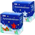 Produktbild: Pyramidenkerzen mit Rabatt EWA JEKA Weihnachten Rot Weiß klein 74mm groß 105mm