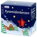 Produktbild: Pyramidenkerzen mit Rabatt EWA JEKA Weihnachten Rot Weiß klein 74mm groß 105mm