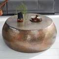 Produktbild: riess-ambiente Runder Couchtisch ORIENT 80cm kupfer geflammt Metall Hammerschlag Design Beistelltisch Tisch