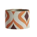 Produktbild: Dirk Davids Leuchten GmbH Lampenschirm Zylinder in Velours Retro Orange Braun für Tischleuchte Tischlampe 20-20-15