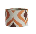 Produktbild: Dirk Davids Leuchten GmbH Lampenschirm Lampenschirm Zylinder in Velours Retro Orange Braun 20-20-15cm, Retro Design, warmes Licht