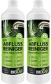 Produktbild: BIOLAB Abflussreiniger (2 x 1000 ml) Rohrreiniger mit Haarweg Formel – Extra Stark - Abflussfrei - Drain Free Abfluss Reiniger
