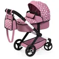 Produktbild: 17076AB Puppenwagen Xeo mit Tasche, hhenverstellbarer Griff, Schwenkschieber, wandelbar als Puppenjogger, bewegliche Vorderrder, integrierter Korb, No - Rosa
