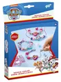 Produktbild: Paw Patrol Schmuck-Set basteln mit 3 farbigen Bändern, Motivperlen, Perlen in Herzform, Metallperlen in Knochenform, silbernen Perlen, Motiv-Sticker, Silver