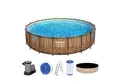 Produktbild: BESTWAY Framepool Bestway Frame Pool 56977 Ø549 x H122 Holzoptik Bullauge