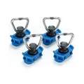 Produktbild: LOADCARE Single Fitting für Airlineschienen – Kunststoff Endbeschlag mit Federmechanismus – Zurröse für Zurrschiene – passend für Camper, PKW, LKW & Anhänger – stabil & schienenschonend (Blau,10)