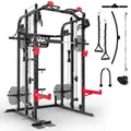 Produktbild: SXM150 Smith Machine – Power Rack mit Kabelzug, Klimmzug, Langhantel, Bankdrücken, Multipresse - Kraftstation inkl. Griffe für Home Gym | Sportstech