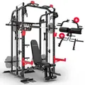 Produktbild: SXM150 Smith Machine – Power Rack mit Kabelzug, Klimmzug, Langhantel, Bankdrücken, Multipresse - Kraftstation inkl. Griffe für Home Gym | Sportstech