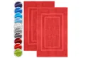 Produktbild: NatureMark Badematte 2er-Set Badvorleger 50x80cm, strapazierfähig, Baumwolle, rechteckig, Badematte 2-tlg., Duschmatte Duschvorleger, Premium Qualität, 50x80cm, Rot