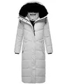 Produktbild: Navahoo Damen Wintermantel warmer Steppmantel extralang mit abnehmbarer Kapuze Hingucker XIV Light Grey Gr. XXL
