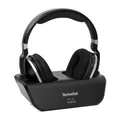 Produktbild: TechniSat STEREOMAN 2 V2 - kabelloser 2,4GHz Funkkopfhörer (für Fernseher und Musikanlagen, mit Dockingstation, AUX-in, Audio Eingang optisch) schwarz