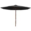 Produktbild: vidaXL Sonnenschirm mit Holzmast 350 cm Schwarz