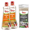 Produktbild: POLIBOY Möbel Öl - Nährendes Holzpflegemittel für Holzmöbel - Farbloses Holzöl - 2x 500 ml - Mit Baumwolltuch - Made in Germany