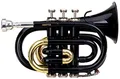 Produktbild: Classic Cantabile Brass TT-400 Bb-Taschentrompete (Messing, Schallbecher Durchmesser: 93 mm, Bohrung: 11,8 mm, Stimmung: B, inkl. Leichtkoffer, Mundstück, Putztuch, Handschuhe) schwarz