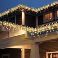 Produktbild: [240 LED] Lichterkette, 9M 8 Modi Lichterkette Außen Strom Weihnachtsbeleuchtung Wasserdicht Außen/Innen LED Lichterkette mit Memory-Funktion für Garten Balkon Weihnachtsbeleuchtung Außen, Warmweiß