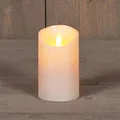 Produktbild: LED Echtwachskerze Kerze Farbauswahl Timer flackernde Wachskerze Kerzen Batterie, Farbe:Perle, Größe:12.5 cm