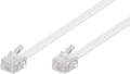 Produktbild: Goobay 93063 Modularanschlusskabel, 10 m, Weiß - RJ11/RJ14-Stecker (6P4C) > RJ11