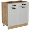 Produktbild: Vicco Küchenunterschrank, Weiß, Honigeiche, Holzwerkstoff, 3 Fächer, Rechteckig, 80x81.6x46 cm, Küchen, Küchenmöbel, Küchenschränke, Küchenunterschränke
