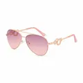 Produktbild: GUESS Damen Pilot Sonnenbrille GF0365 28Z Rose Gold / Rosa verspiegelt 59-14-135