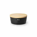 Produktbild: Continenta Brottopf oval mit Holzdeckel, S, Keramik, Schwarz, 27 x 20 x 13.5 cm