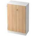 Produktbild: HAMMERBACHER Aktenschrank Savona, V6550/W/E/SG weiß, eiche 2 Fachböden 80,0 x 42,0 x 127,0 cm