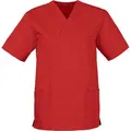 Produktbild: CLINIC-DRESS Kasack Just Strong Schlupfkasack, Unisex, rot, kurzarm, waschbar bis 95°C, Gr. XS