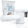 Produktbild: dekohaken24.de Fensterhaken Dekohaken Dekoklipp Fensterklipp mit Distanzhalter, weiß, für einen Klemmbereich (Rahmenstärke des Fensters/Fensterdicke) von 10-27 mm, (4-St), für Weihnachtssterne, Lichterketten, Kränze, Kugeln uvm. weiß M