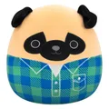 Produktbild: Squishmallows Plüschfigur Brown Pug in Green and Blue Flannel Shirt Prince 30 c