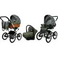 Produktbild: Babylux® Classic Exclusive | 3in1 Kinderwagen Set | Olive Star | Kombikinderwagen | Kinderwagens