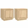 Produktbild: Nachttische 2 Stk. Sonoma Eiche 44x35x45 Cm Holz Nachtkonsole Nachtschrank