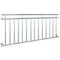 Produktbild: ECD Germany Brüstungsgeländer Französischer Balkon aus Edelstahl Balkongeländer Balkongitter, 184 cm Länge, 90 cm Höhe, Fenstergitter mit 14 Füllstäben Stabgeländer Geländer glänzend silberfarben 184 cm x 90 cm