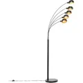 Produktbild: QAZQA Design-Stehlampe Schwarz mit Gold 5 Lichter Sixties Marmo