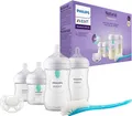 Produktbild: Philips AVENT Babyflasche Natural Response Flaschen-Set Air-Free Ventil SCD657/11, 4 Flaschen mit AirFree-Ventil, ultra soft Schnuller, Flaschenbürste