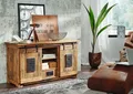 Produktbild: Massivholz Mango Sideboard RAILWAY Kolonialstil natur 128x45x70 lackiert Eisen