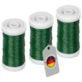 Produktbild: ECENCE Blumendraht 3x 100m Myrtendraht geglüht aus Eisen Ø 0,35mm in der Farbe Grün Basteldraht, Blumenbindedraht, Wickeldraht Bindedraht
