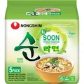 Produktbild: Nongshim Fertiggericht Soon Veggie Ramyun, koreanische Nudelsuppe, je 112 g, 5 Stück
