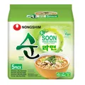 Produktbild: 5 x 120g Nong Shim Vegan Vegetarisch Instand Nudelsuppe Soon Veggie Ramyum