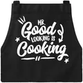 Produktbild: MoonWorks Herren Grill-Schürze für Männer mit Spruch Mr Good Looking is Cooking schwarz unisize