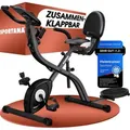 Produktbild: Heimtrainer Fahrrad Eagle 4 Klappbar 140KG 7 Sitzhöhen Display Trainings app 2 Fitnessbänder 4in1 Ausdauer Ergometer Hometrainer Fitnessbike