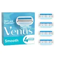 Produktbild: Gillette Venus Smooth Rasierklingen Damen, 4 Ersatzklingen für Damenrasierer mit 3-fach von Schutzkissen umgebener Klinge, die sich der Körperkontur anpassen