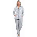 Produktbild: Normann Relaxanzug Damen Hausanzug in Sterneoptik aus kuschelig warmen Coralfleece blau 40/42