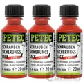 Produktbild: 3x 20ml PETEC SCHRAUBENSICHERUNGSLACK ROT PINSELFLASCHE SCHRAUBEN PLOMBENLACK