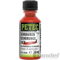 Produktbild: 1x 20ml PETEC SCHRAUBENSICHERUNGSLACK ROT PINSELFLASCHE SCHRAUBEN PLOMBENLACK