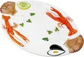Produktbild: Lashuma Servierplatte Meeresfrüchte, Keramik, (1-tlg., 50 x 32 cm), Handgemachter Fischteller oval mit Relief Dekor