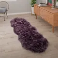 Produktbild: Paco Home - Kunstfell Fellteppich Imitat Teppich Hochflor Sitzkissen Herzform Rund Fell Form Lila, 80x120 Cm Fell-form