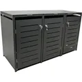 Produktbild: Mülltonnenbox 200x80x116cm für 3x Tonnen 120 und 240 Liter, Stahl anthrazit