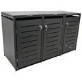Produktbild: Mülltonnenbox 3-er Mülltonnenhaus Müllbox 3x 240 Liter 200x80x116cm, Stahl grau