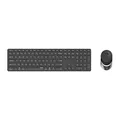 Produktbild: Rapoo 9850M kabelloses Tastatur-Maus Set Wireless Deskset 1600 DPI Sensor wiederaufladbarer Akku flaches Aluminium Design DE-Layout QWERTZ PC & Mac - dunkelgrau
